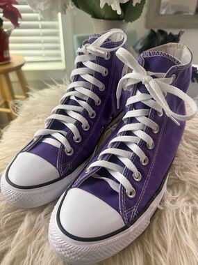 Converse Purple High-Top Sneakers with White Accents